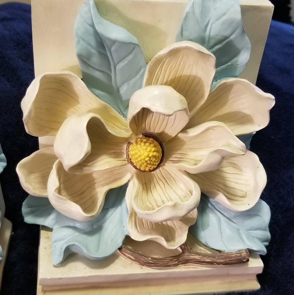 Vintage Magnolia Bookends